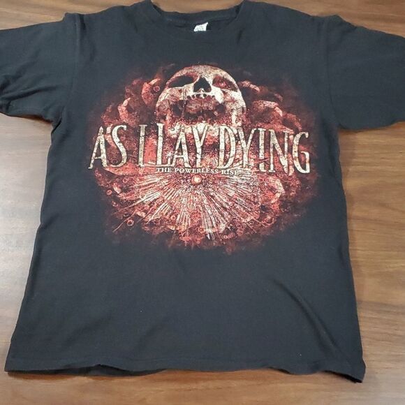 Vintage As I Lay Dying The Powerless Rise‎ Fall 2010 Tour T-Shirt Small - Picture 1 of 7